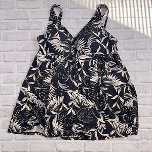Swimsuits For All tropical black and white one piece swim suit - size 20
